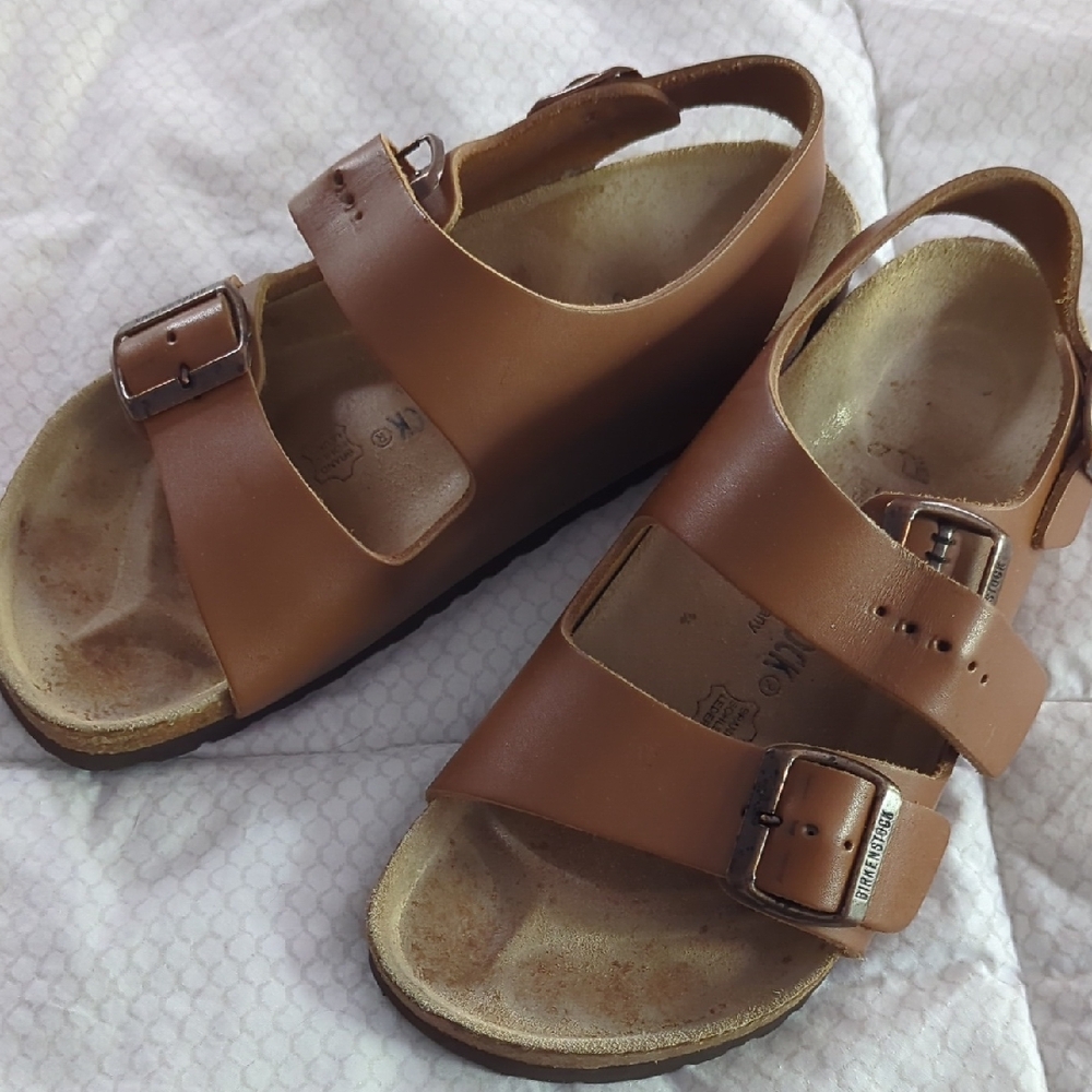 Birkenstock Milano Tan Sandals with 3 Adjustable Straps